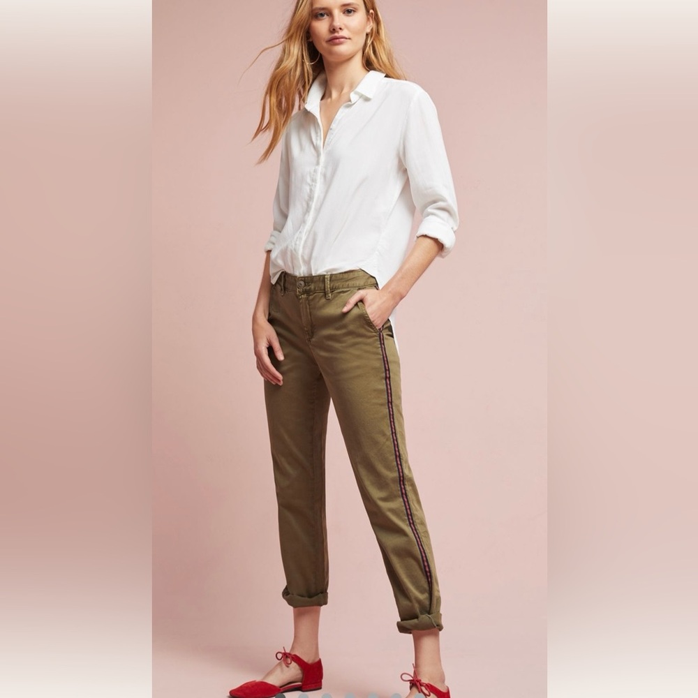 Chino by Anthropologie navy blue striped Olive Pants 31